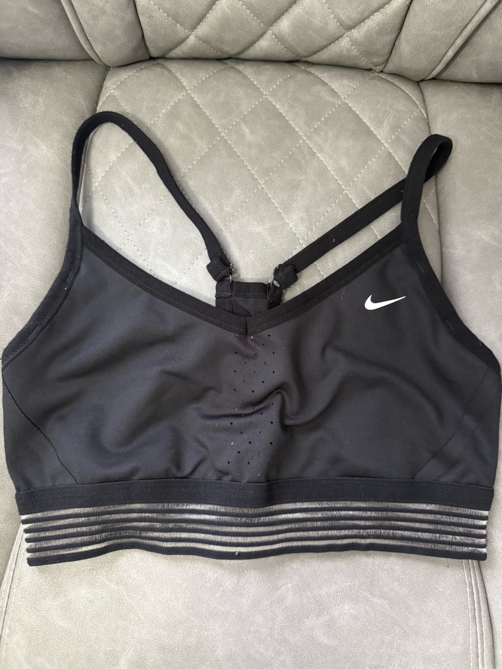 Nike Black Sports Bra with White Swoosh